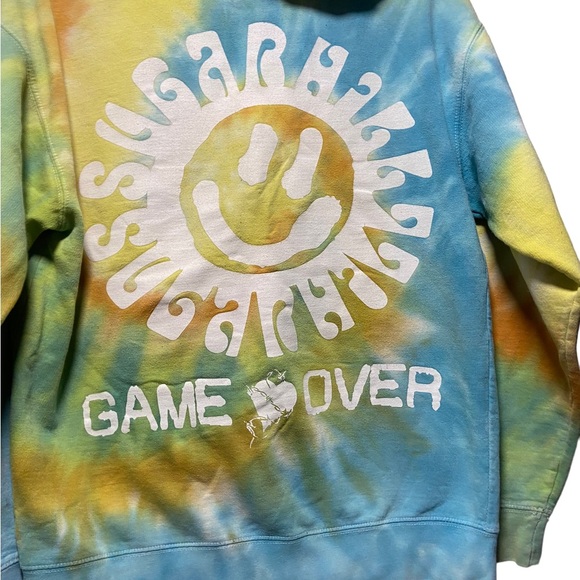 Sugarhill Hoodie Mens Medium Tie Dye Rising Skull Festival Sunset Sweatshirt - Picture 6 of 8